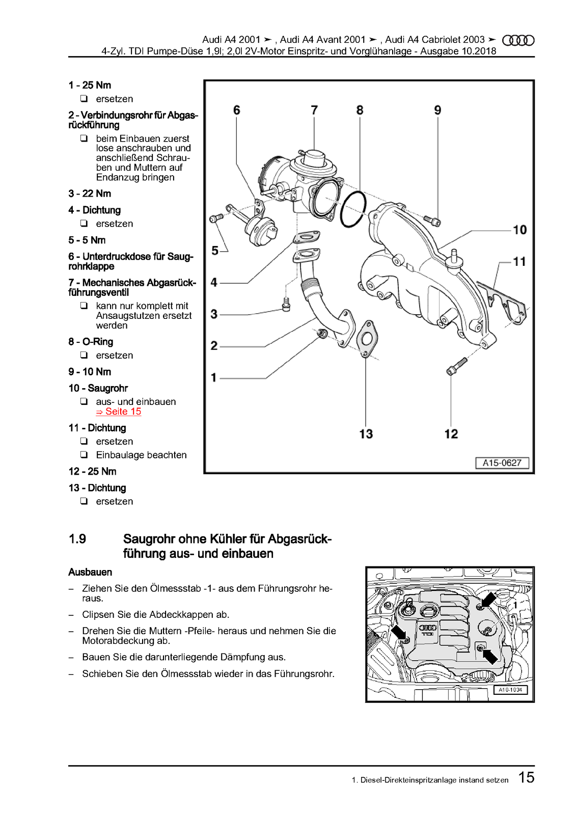 Ebook Audi A4 Cabrio (0209) Reparatur 1,9/2,0 L TDI