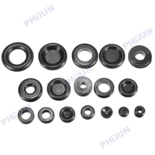 125pc Black Rubber Grommet Firewall Hole Plug Electrical Wire Gasket Assortment - Bild 2 von 7