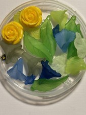 beads for jewelry making Gorgeous Hand Dyed Acrylic Floral Leaf Mix