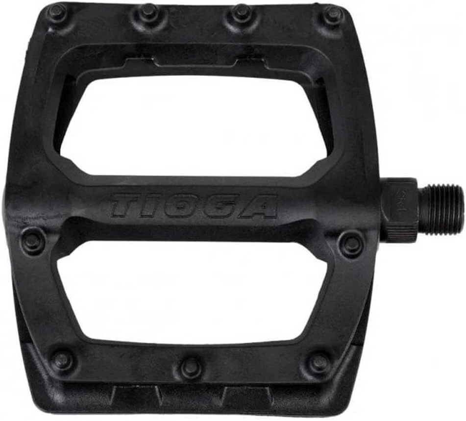 Pedales de bicicleta Tioga Surefoot plataforma de resina delgada 9/16 negros ultra duraderos anchos Foto 2 de 4