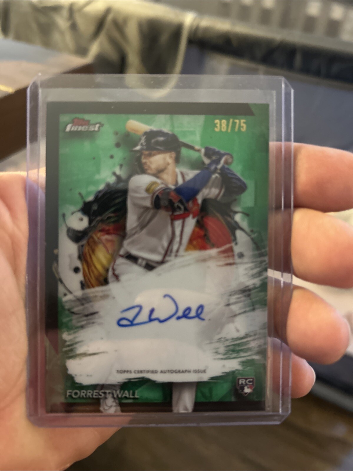 2024 Topps Finest FORREST WALL, Green Refractor RC Auto #'d 38/75 Atlanta Braves