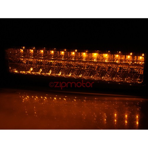 94-99 C/K C10 SILVERADO TAHOE BLACK/AMBER CRYSTAL HEAD LIGHTS+LED BUMPER+6K HID - Picture 4 of 4