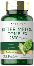 Bitter Melon Capsules | 2500mg | 200 Count | Non-GMO & Gluten Free | by Carlyle