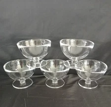 Dessert Ice Cream Footed Glass Bowls Set Of 5