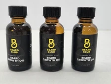 Lot Of 3 New Beard Club BEARD GROWTH OIL 1 oz / 30 ml - Hair Serum