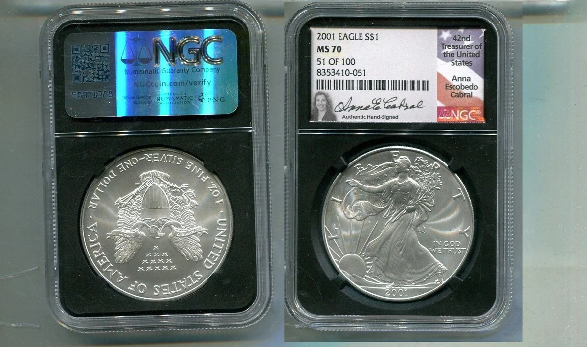 American Eagle NGC Certified MS 70 Silver Bullion Coins for sale