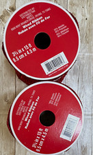 2 Lot Celebrate It Premium Wire-Edged Wired Glitter Ribbon Red 3 3/4in x 15ft