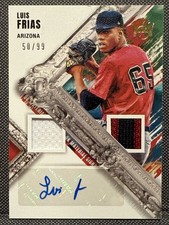 2022 Panini Diamond Kings Luis Frias RC RookieAUTO /99 Dual Jersey Relic DBacks