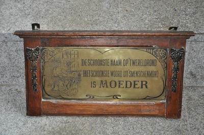 Altes Blechschild 20er Jahre Niederlande,Das Schönste Wort Ist Mutter,Antiquität