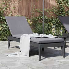 Chaise Longue Siège Transat Bain de Soleil Jardin Terrasse Anthracite PP vidaXL
