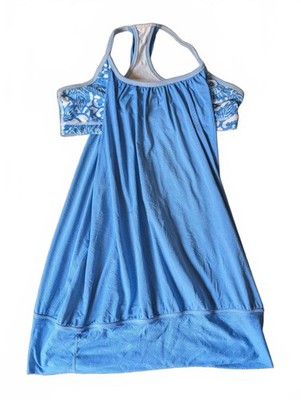 Lululemon blau Cold Shoulder sportliches Kleid Damengröße US 8 UK 12