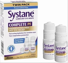 ALCON SYSTANE - COMPLETE PF PRESERVATIVE FREE - TWIN PACK Free Shipping