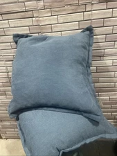 Lacourte 20" Textured Waffle blue Weave Cotton Feather Decorative set 2 Pillows