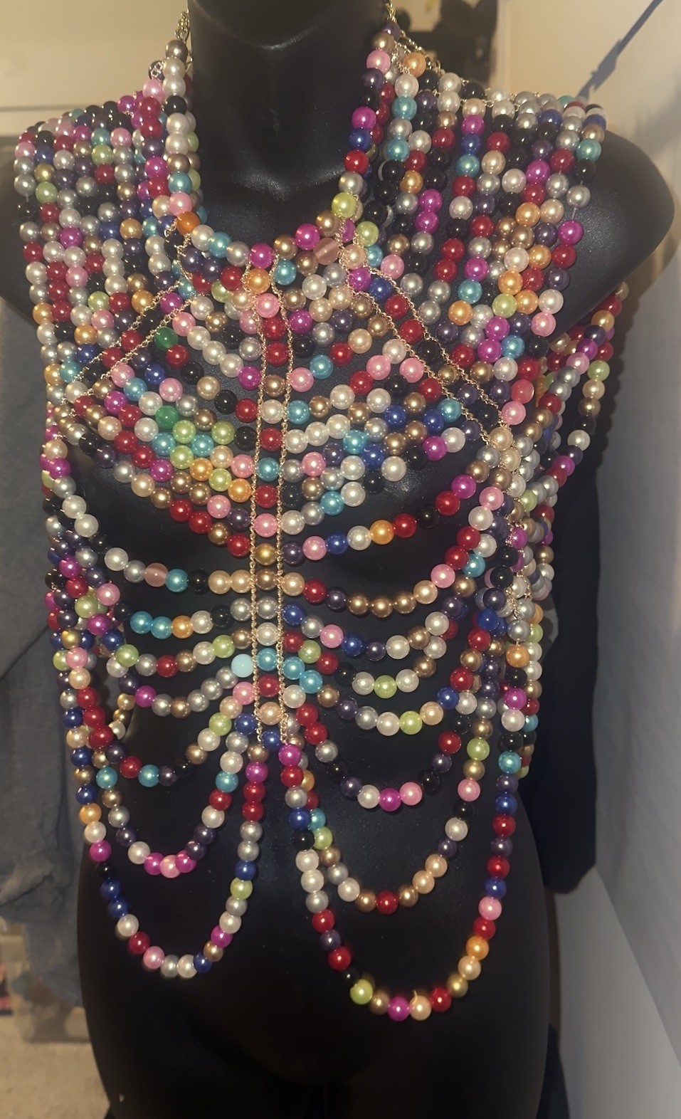 Handmade Body Chains Woman’s Beaded Multi-colored… - image 2