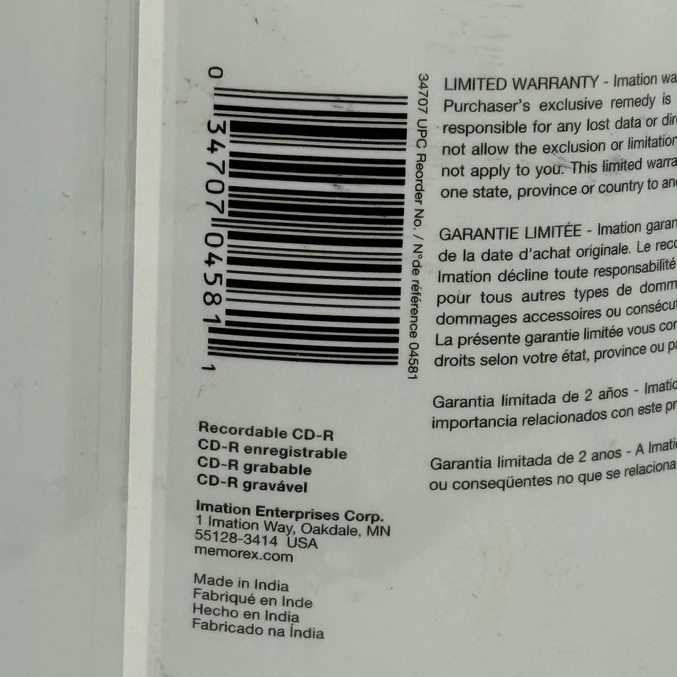 Memorex CD-R 100 Pack 52x 700MB 80min Blank Recordable Discs Sealed Spindle New - Image 3 of 4