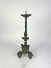 Antiker Barocker Leuchter Zinn Meistermarke Kerzenhalter Kerzenleuchter Engel