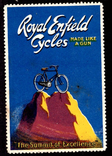 Cinderellas Poster Stamp England Royal Enfield Cycles 52x75mm