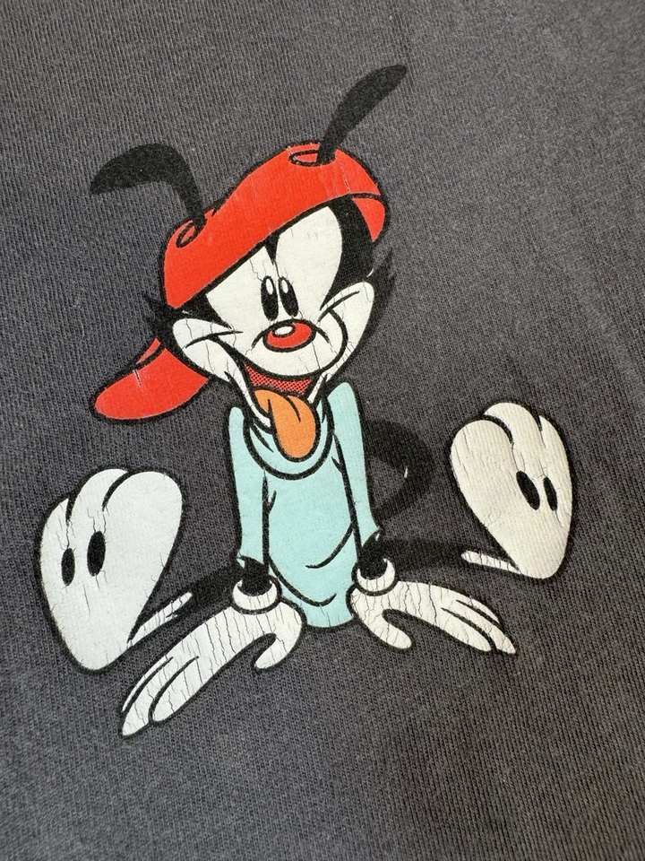 Camiseta Vintage Animaniacs 1997 Grande Gris Desteñido Foto 3 de 4