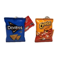 4 Inch Ruz Cool Ranch Doritos & Cheetos Decoupage Plastic Christmas Ornament Lot