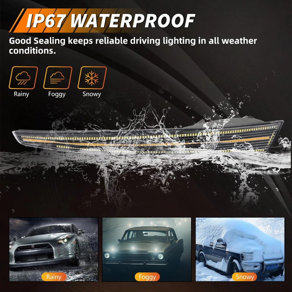 Clear Switchback LED Bumper Corner Parking Signal Lights For 2009-2011 Acura TL - Image 4 of 4