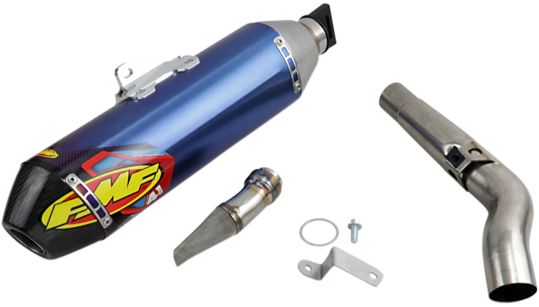 Anodized Titanium FMF Racing Motorcycle Silencers, Mufflers and