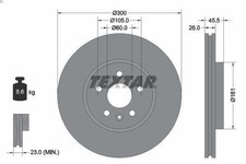 1X Disque de frein TEXTAR 92243303 pour OPEL MOKKA / MOKKA X (J13) 1.6 2015-2019