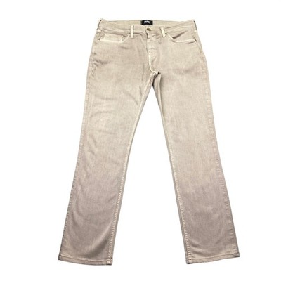 Paige Federal Slim Straight Leg Pants Mens 33 Tan Brown Transcend Rayon Blend