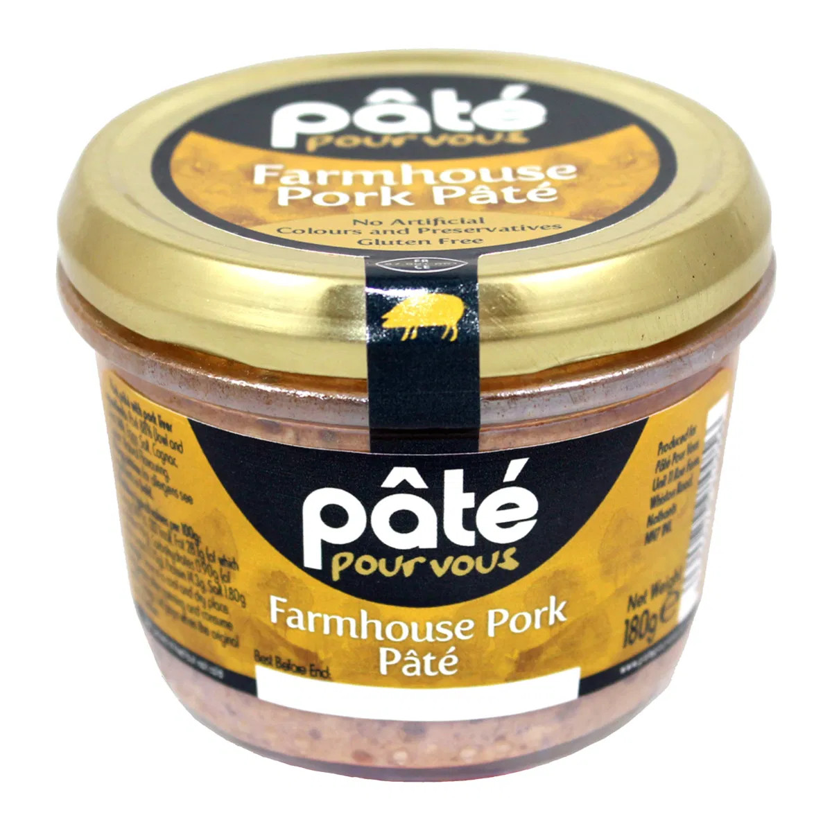 Pate Pour Vous Farmhouse Pork Pate 180g (1 Pack)