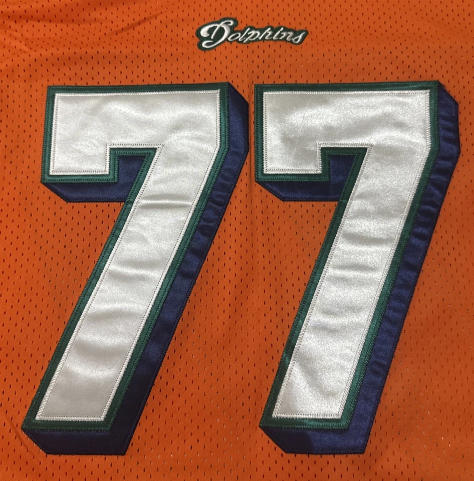Camiseta deportiva Reebok NFL Miami Dolphins Jake larga #77 naranja alternativa para hombre L 50 nueva con etiquetas Foto 4 de 4