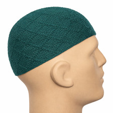 Green Kufi Crochet Beanie Skull Cap Knit Hat Islamic Kufi for Men