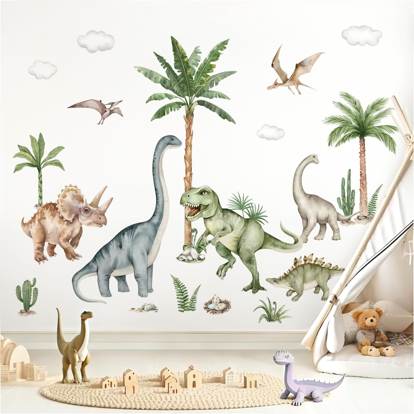 Stickers muraux grand dinosaure XXL pour transformer la chambre d'enfant en jungle
