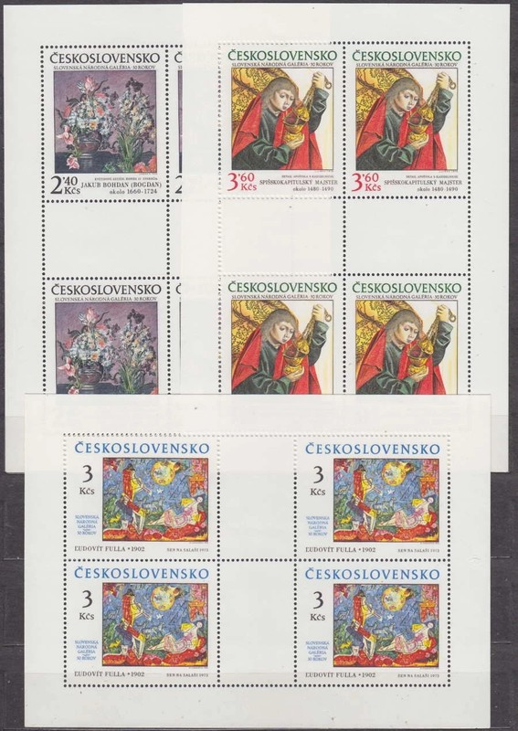 Czechoslovakia 1978 #2209-2211 sheets of four MNH Art/Paintings