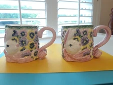 Two OmniBus Flitz And Floyd Easter  Bunny Mugs (cups)🐰🌷🐰🌷