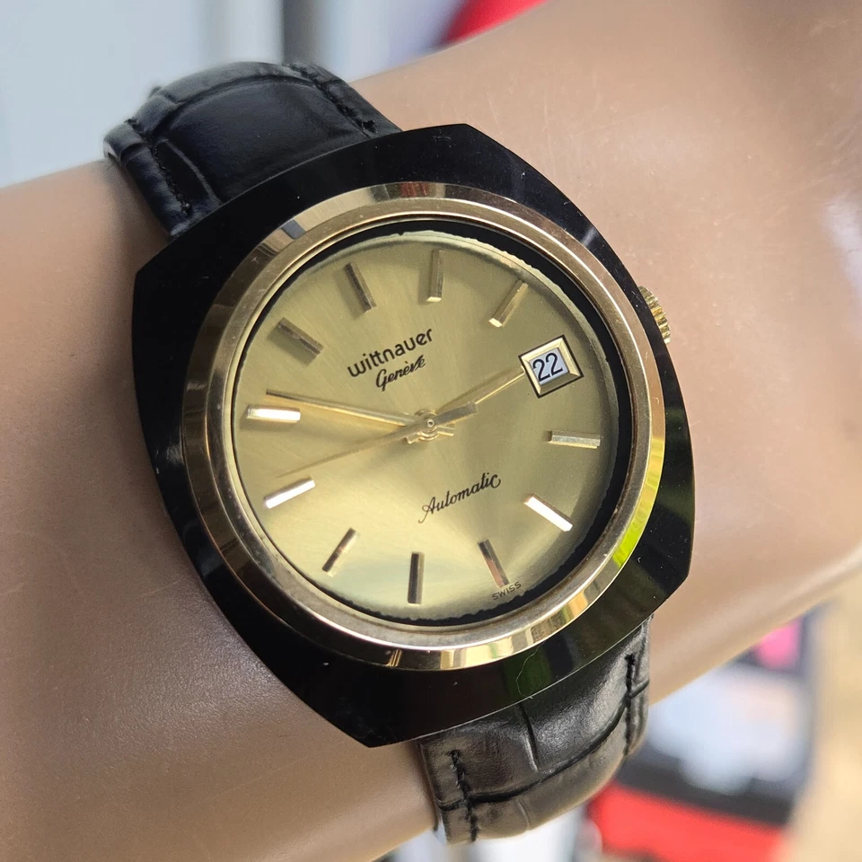 Vintage Wittnauer Geneve men's automatic watch C11AF 17 Jewels Ceramic 1970s - Image 3 of 4