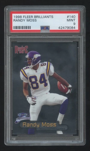 PSA 9 RANDY MOSS 1998 FLEER BRILLIANTS ROOKIE RC SP #140  VIKINGS LEGEND WR HOF