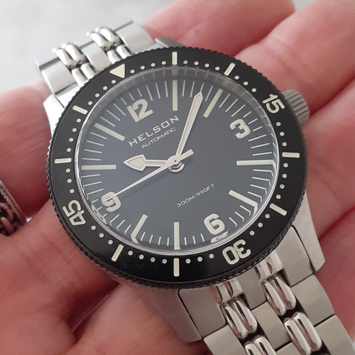 HELSON HAMMERHEAD 40 AUTOMATICO QUADRANTE GRIGIO SCURO, 300M DIVER, COME NUOVO - Foto 7 di 17