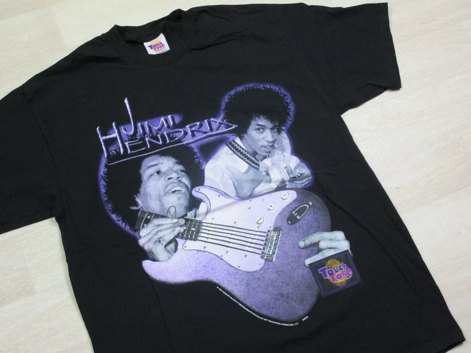 Camiseta Guitarra De Colección Jimi Hendrix Band Touch Tone de Wild Oats Talla (L) Hecha en EE. UU. Años 90 Foto 3 de 4