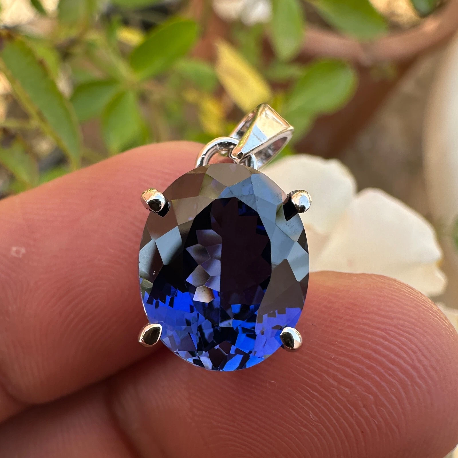 VETEMENTS Ciondolo zaffiro blu naturale 15 CT in argento massiccio 925 regalo perfetto per lei