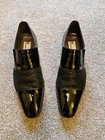 Herren Russell & Bromley Moreschi Schwarz Lackleder Slipper Halbschuhe UK 7