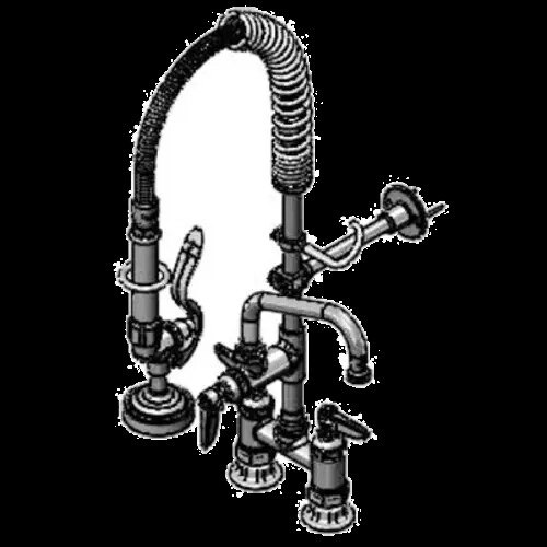 T&S Brass MPZ-4DLN-06 4" Deck Mount Mini Pre-Rinse Faucet w/ 6" Swing Nozzle