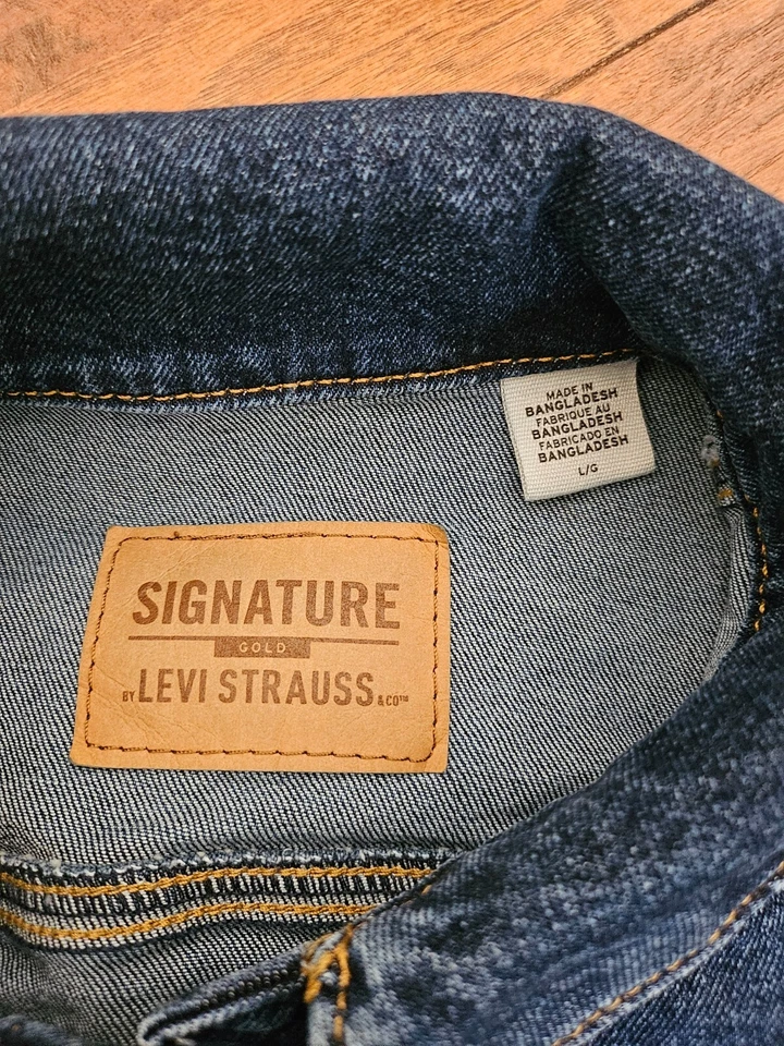 Chaqueta vaquera LEVI STRAUSS Signature Denim para niñas talla grande etiqueta de cuero de camionero Foto 4 de 4
