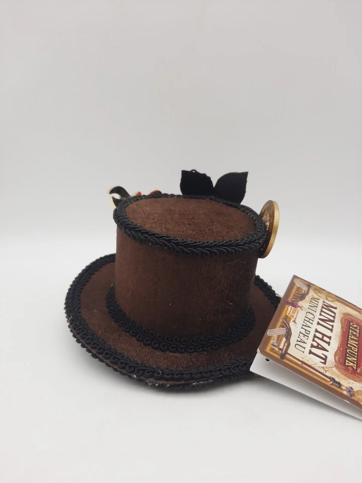 Mini Sombrero Steampunk Foro Halloween Vestir Marrón Nuevo con Etiquetas Foto 3 de 4