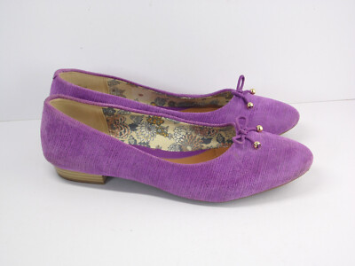 Clarks Cavier Gold Lila Liberty Stoff Gefütterte Pumps Ballerinas Gr. UK 5,5