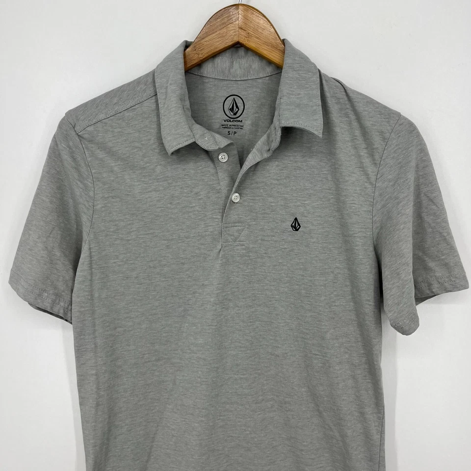 Volcom Polo Shirt Men's Size S Gray Short Sleeve Collared Stone Logo - Image 2 of 4