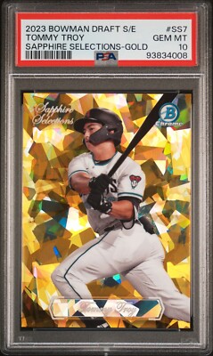 PSA 10 - 2023 Bowman Sapphire Selections TOMMY TROY RC Gold 30/50 
