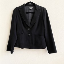 Ann Taylor Loft Womens Notch Lapel 2-Button Lined Pocket Suit Blazer 4P