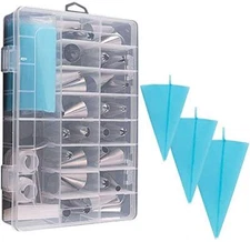 39pcs Piping Bags And Tips Set With Storage Case Icing Tips Large Piping Nozzles