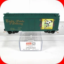 N Scale **EIGHT MAIDS MILKING** 12 Days Christmas Box Car -Micro Trains 02100508