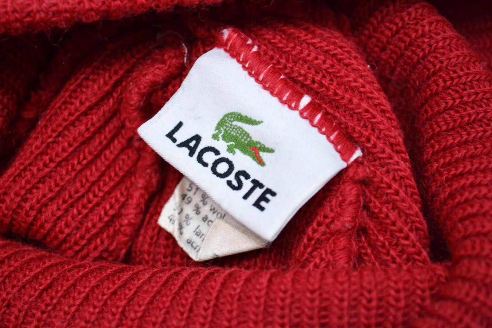 Hat Red Made Lacoste France Cap in 90\'s Vintage Beanie | eBay