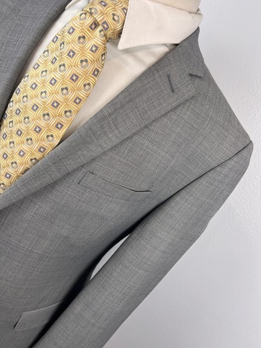 Penguin Men’s Gray Sharkskin Wool Sport Coat Blazer Jacket Dual Vent Size 44 L - Picture 3 of 13